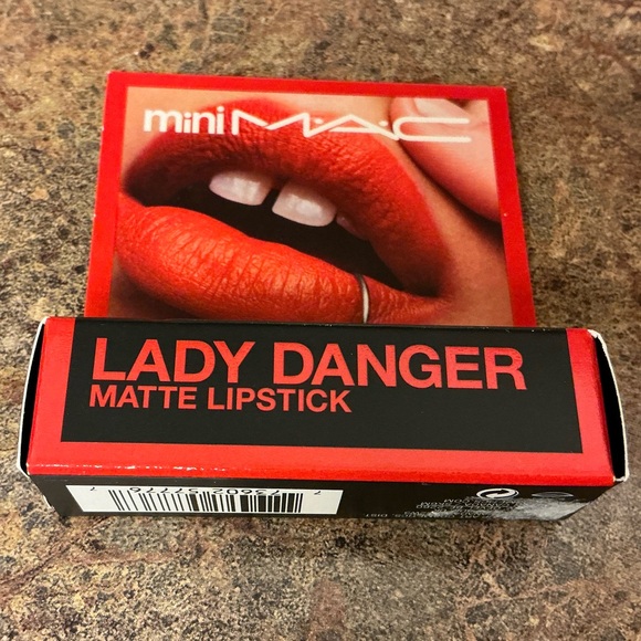 MAC Cosmetics Mini Lady Danger Lipstick - Bold Orange Red - Picture 2 of 3